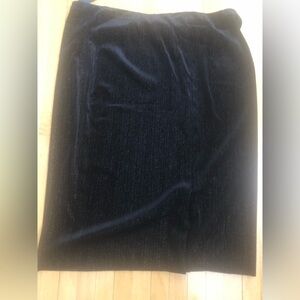 Halston Heritage Black Velvet Pencil Skirt.